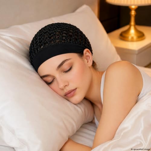 Hair Net for Sleeping Women, 2 Pack Breathable Mesh