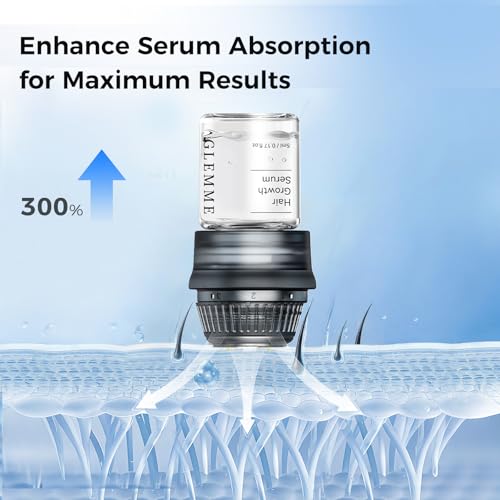 Glemme Micro Infusion Hair Growth Serum System - 6 Week Supply, Reusable Titanium Applicators