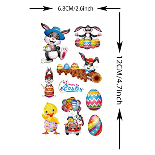 Easter Temporary Tattoos for Kids - 10 Sheets