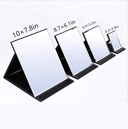 EFAILY Folding Travel Mirror, PU Portable Adjustable Rectangular Ultrathin Mirror, for Travel, Camping,Home(10W×7.8L)