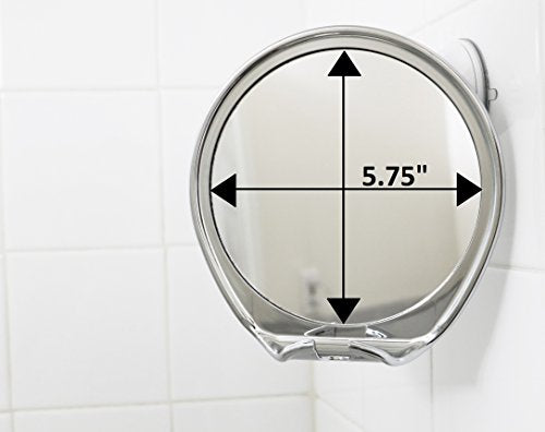 JiBen Fogless Shower Mirror with Power Locking Suction Chrome Razor Holder 360° Rotating Arm