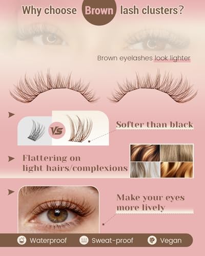 Brown Wispy Lash Clusters Kit - 144pcs DIY Eyelash Extensions