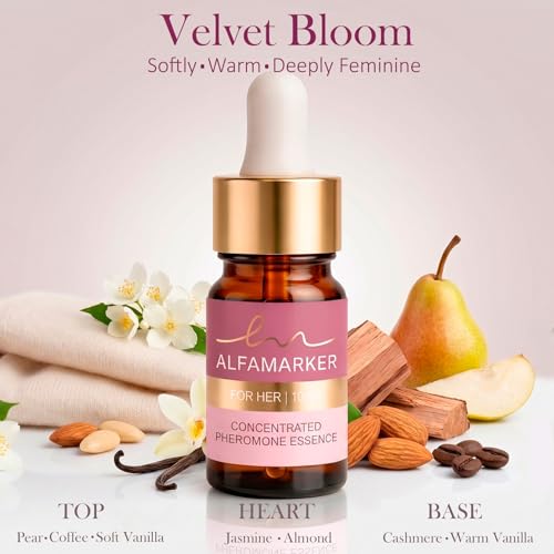 ALFAMARKER Velvet Bloom Pheromone Perfume Oil for Women - Long Lasting Vanilla Scent, 10ml