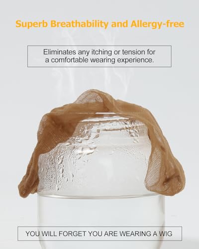 BEEOS Brown HD Wig Cap, 12-Pack Ultra-Thin Invisible Stocking Caps