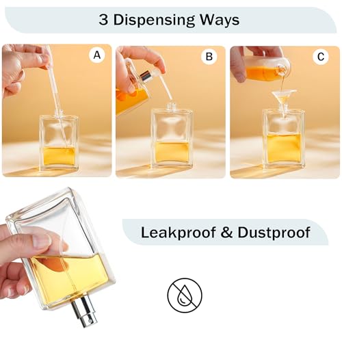 YU FENG Refillable Perfume Spray Bottles 100ml - 2 Pack Clear Glass