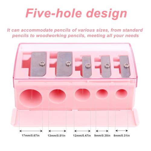 5-Hole Cosmetic Pencil Sharpeners with Cleaning Picks - 2 Pack