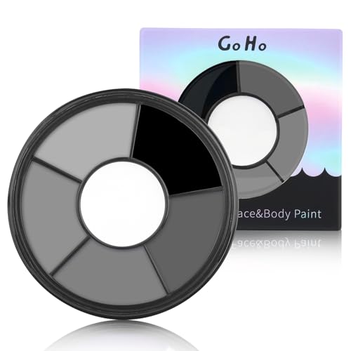 Go Ho 6 Color Grey Face & Body Paint Palette - Washable SFX Halloween Makeup
