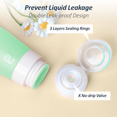 Travel Toiletry Bag with Bottles - TSA Approved 3.4 oz Silicone Containers