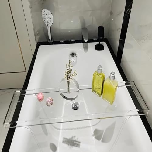 Clear Acrylic Bathtub Tray Table - Anti-Slip Bath Caddy