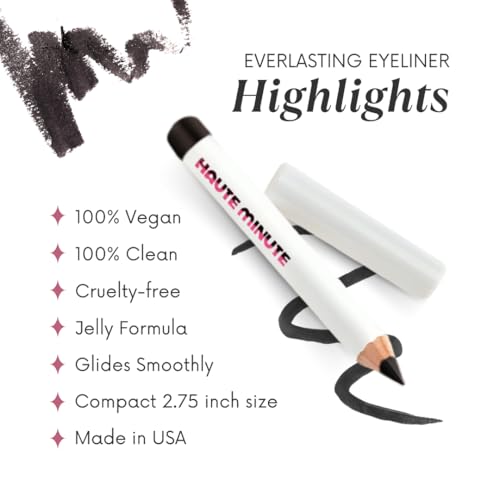 Mini Everlasting Eyeliner, Smooth Glides Eyeliner Pencil, Longwearing Eye Makeup, Vegan - Black