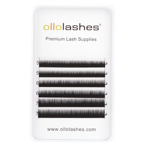 OLLOLASHES Bottom Lash Extensions J Curl 0.05mm Thick 5-7mm Mixed Length for Salon Use