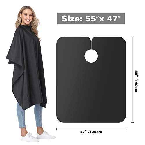 Professional Salon Barber Cape for Men/Women - Hairdressing Waterproof Hair Cutting Cape with Adjustable Snap Closure