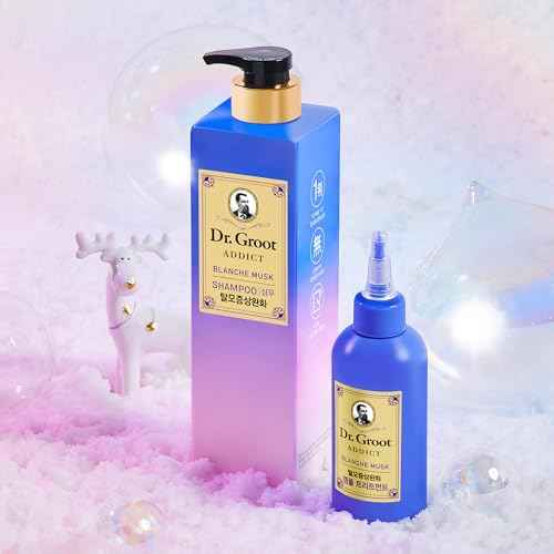 Dr. Groot Addict Shampoo (Blanche Musk, 23fl oz) - Professional Volumizing Shampoo | Thin, Damaged Hair & Odor Control, Amino Acid, Biotin, Silicone-Free | Korean Skincare