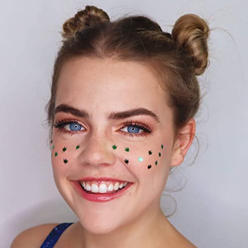 3 Pack Holographic Leaf Glitter - Cosmetic Grade Face Body Nails