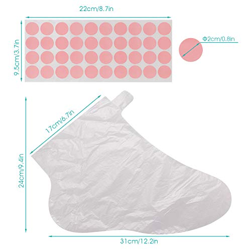 Segbeauty Paraffin Wax Bath Foot Liners with Stickers - 200 Pack Plastic Covers