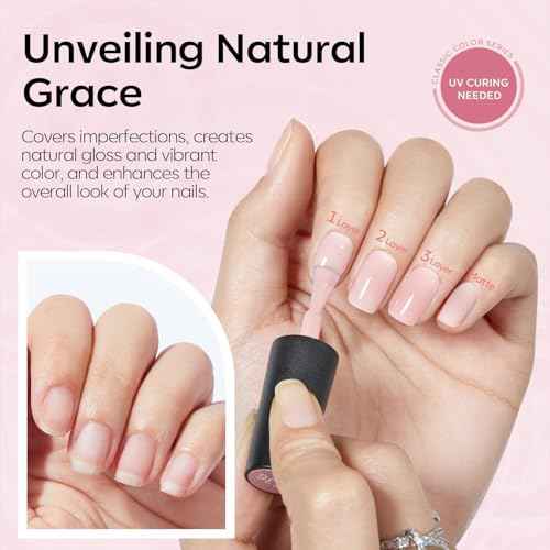 modelones French Tip Gel Nail Polish Set 2 Pcs 15ml Black and Milky Pink French Manicure Kit Sheer Pink Soak Off U V LED Jelly Base Color Gel Polish Nail Art Home DIY Gift for Women