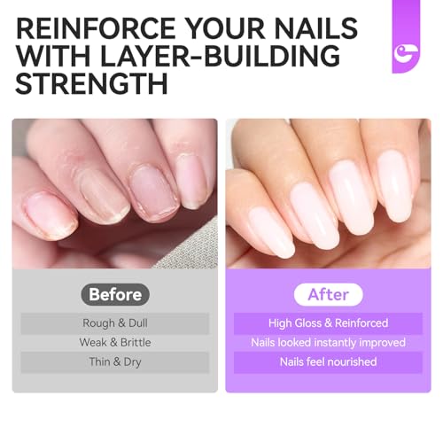Gelike EC 6 in 1 Nail Strengthener - Natural Hardener for Weak Nails
