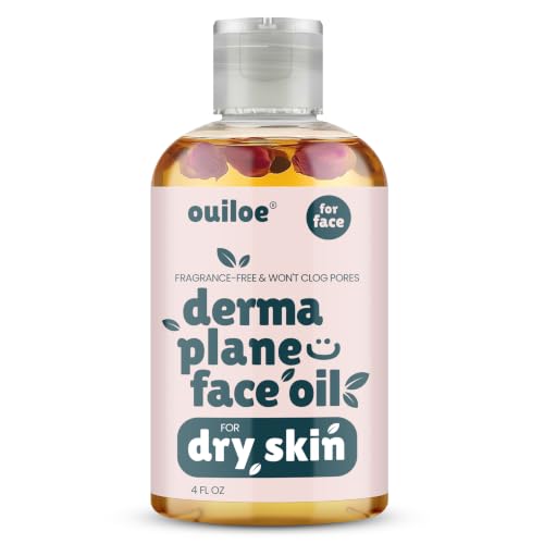 Dermaplaning Face Oil for Dry Skin - Non Comedogenic, 4 Fl Oz - Gentle Facial Shaving Oil