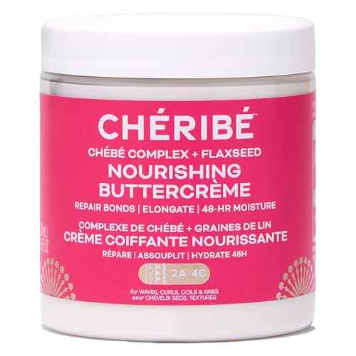 Cheribe Flexible Styling Buttercreme with 100% Chebe Complex + Flaxseed, Lightweight Moisturizer + Curl Styler For All Hair Textures 2A-4C & Porosities, Sulfate Free, 8.5 oz