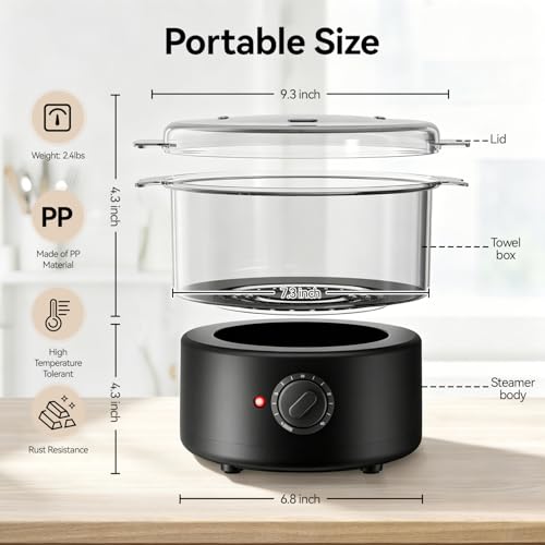 Mini Hot Towel Warmer - 1 Min Steam, 420W Fast Heating