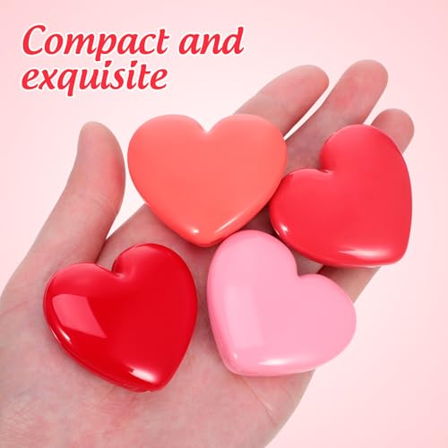 4Pcs Empty Heart Shape Eyeshadow Lipstick Palette Makeup Palette with Mirror Empty Makeup Containers for Young Teens, Girls or Women Valentines Present