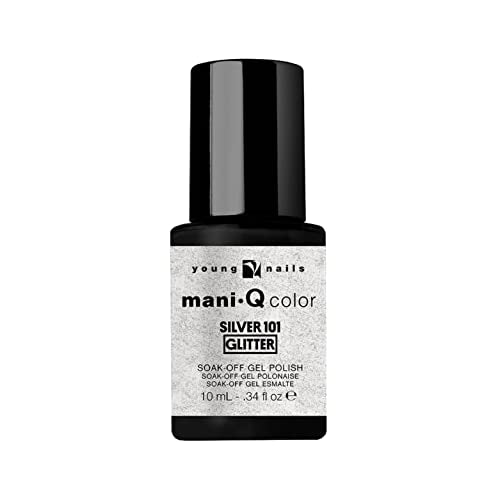 Young Nails Mani-Q Gel Polish, Color Gel Nail Polish for Natural or Artificial Nails, Cure with LED or UV Light, Soak Off Gel Polish 0.34 fl oz.