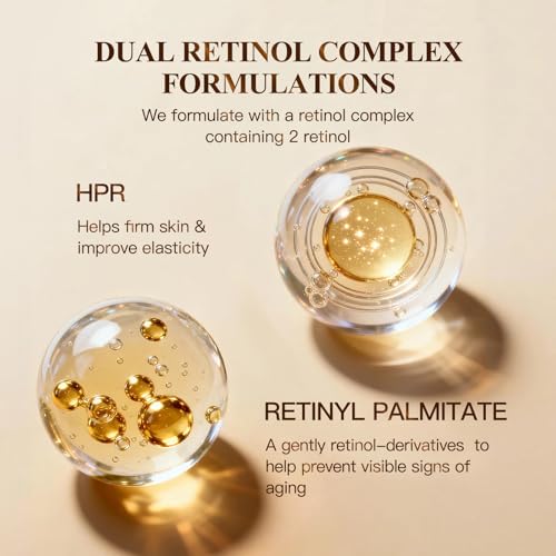 HKH Retinol Serum Capsules for Face: Niacinamide + Hyaluronic Acid 38 Caps - Anti Aging Wrinkle Repair, Day/Night Facial & Neck Firming Plump Skin Care for 30+ Women - Travel-Friendly