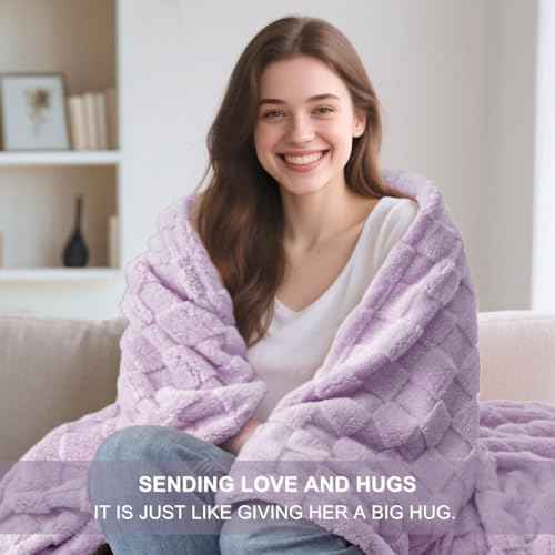 Birthday Gifts for Women Get Well Soon Gifts for Women Hug in a Box Friendship Mothers Day Thank You Gifts Baskets Sister Friend Female Mom Wife Her Girlfriend Coworker Bestie (Purple)