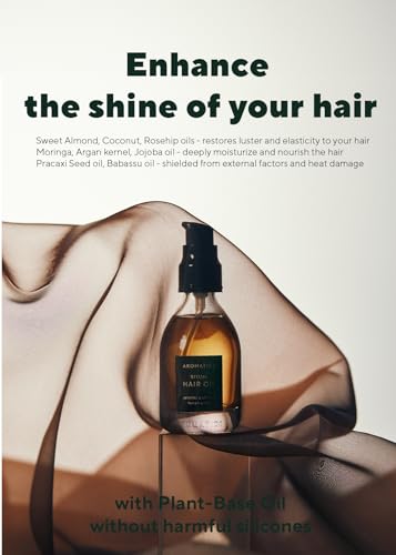 AROMATICA Jasmine & Vetiver Hair Oil - Nourishing Organic Hair Treatment, 1.6 fl oz