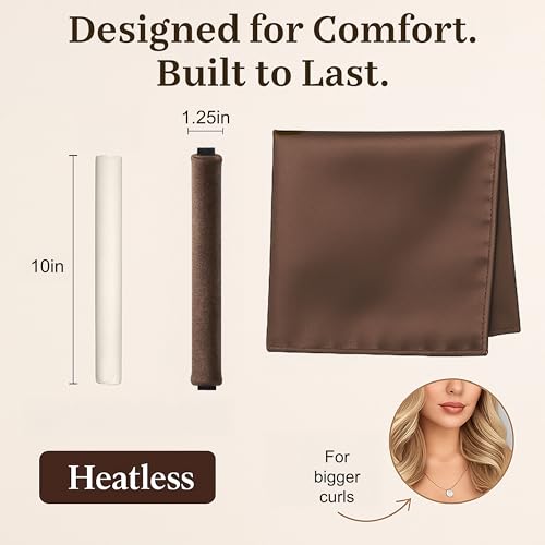 VISOFO Heatless Curling Rods Overnight - 3 Set Velvet Foam Rollers