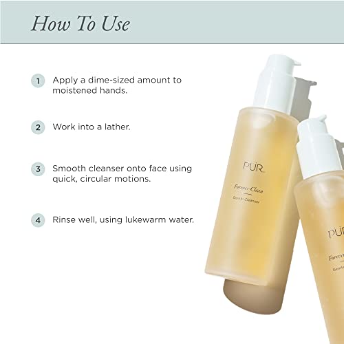 P?R MINERALS Forever Clean Gentle Facial Cleanser, Sulfate-Free Makeup Remover, Vegan-Friendly Formula, Green Tea, Aloe Vera