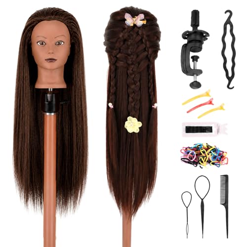 28" Mannequin Head with Hair & Clamp for Styling Practice