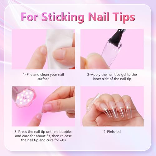 Makartt UV Nail Lamp for Gel Nails with Gooseneck, Rechargeable, Iridescent Pink