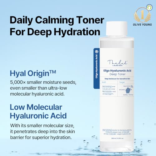 Oligo Hyaluronic Acid Hydrating Toner 200ml? Hydrating Toner for Sensitive Skin, pH Balance, Korean Skin Care, Alcohol-Free, Vegan Formula, (6.76 fl. oz.)