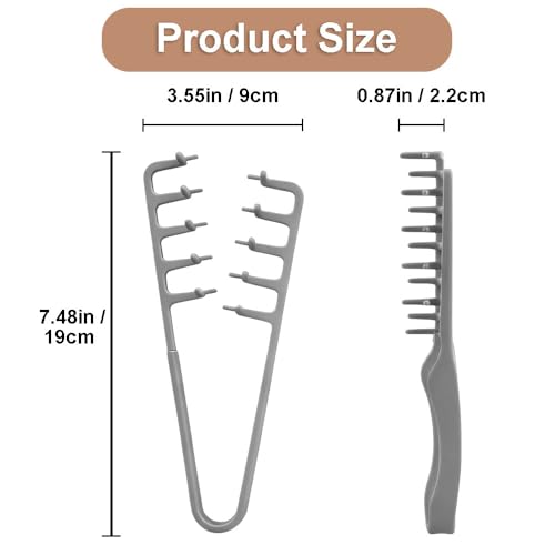 YRAKOZIN 2 Pack Wide & Fine Tooth Texture Comb for All Hair Types, Pink & Green