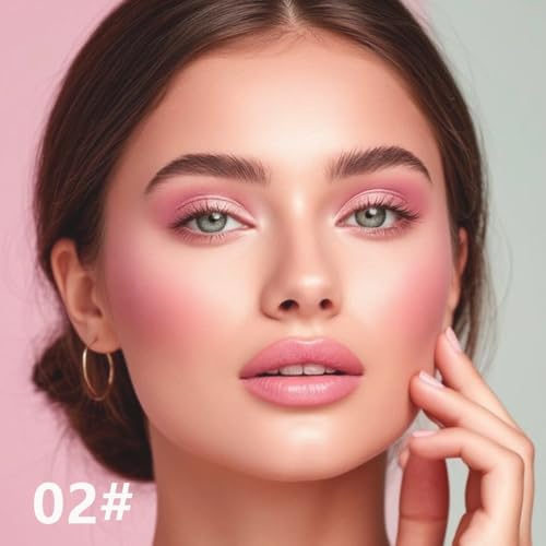 Baked Blush-n-Brighten Marbleized Blush, 2-in-1 Blush & Highlighter Hybrid - Pink Buttercream - Natural Finish, Buildable Color, (A02#, 1Pcs)