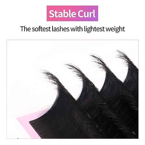 VEYES INC Classic Volume Lash Extensions 0.03-0.20 J/B/L/C/CC/D/DD Curl 5-25mm Mixed & Single Length Tray, Premium Silk Eyelashes, Professional Supplies for Lash Techs(Matte Black 0.15 CC 8-16mm)