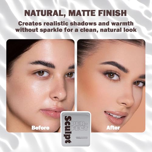Contour Bronzer Duo Palette – Matte Cream & Powder