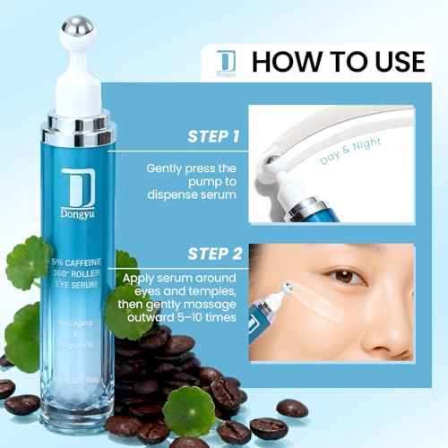 Dongyu Eye Cream for Dark Circles: Korean Caffeine Eye Cream Daily Morning Skincare - Puffy Eyes Treatment for Beauty Enthusiasts (Blue)