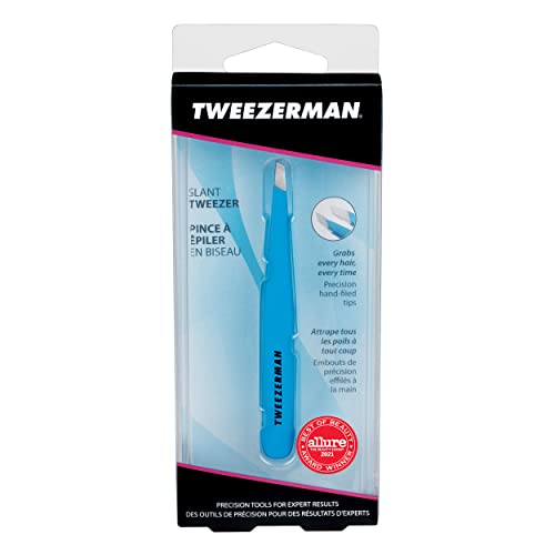 Tweezerman Slant Tweezer -Blue Jewel Model No. 1230-B09R, multi