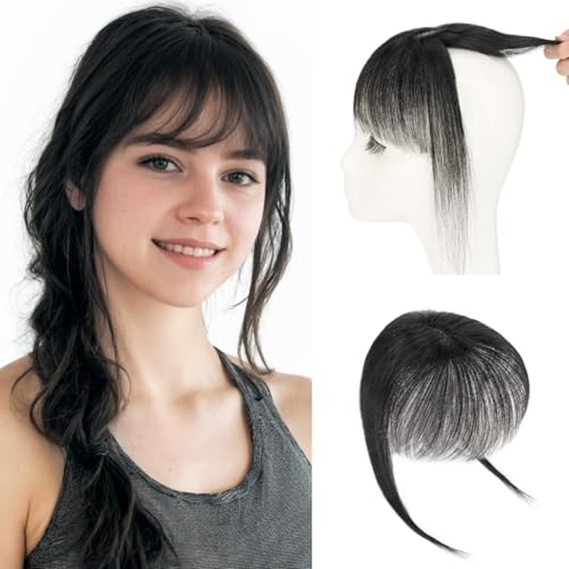 Hairro Clip On Bangs Human Hair 3D 360° Coverage 8 Inches