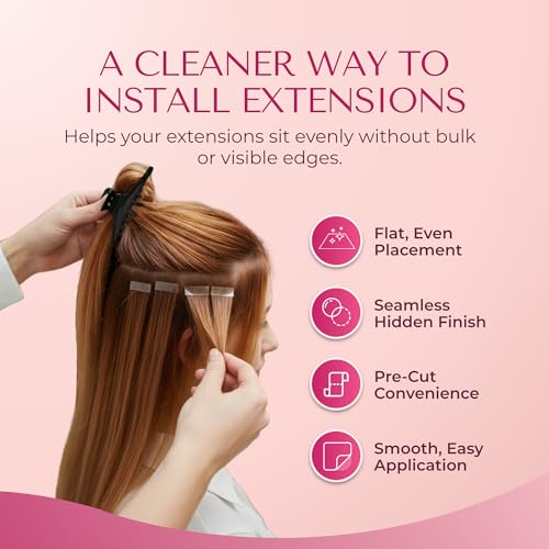 Hair Extension Tape 144 Pre-Cut Tabs for Tape-In Extensions