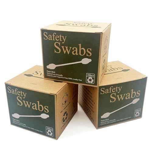 Safety Cotton Swabs with Large Tip 324PCS,Baby Cotton Buds With Natural Paper Stick For Newborn,Kids