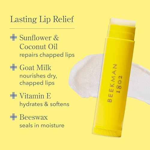 Beekman 1802 Tinted Lip Balm, Honeyed Grapefruit - Scented - 0.15 oz - With Goat Milk, Vitamin E, Beeswax & Shea Butter to Hydrate & Soothe - Good for Sensitive Skin - Cruelty Free