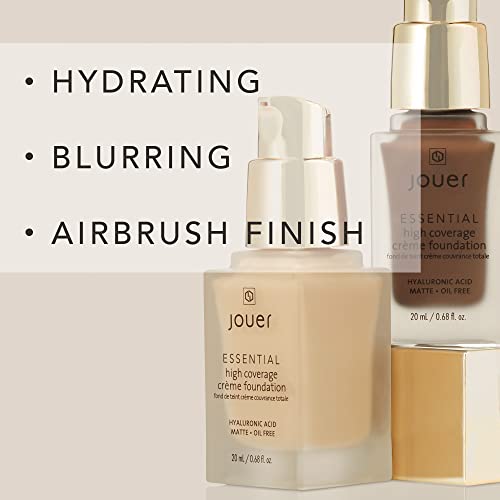 Jouer Essential High Coverage Crème Foundation - Available in 50 Shades for All Skin Tones - Healthy Ingredients - Paraben, Gluten & Cruelty Free - Vegan Friendly