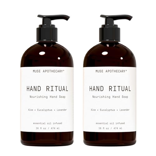 Muse Apothecary Hand Ritual Aloe Eucalyptus Lavender 16 oz Hand Soap (2 Pack) - Aromatherapy Nourishing Formula