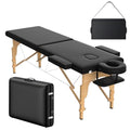 OmySalon Portable Massage Table 84x24 Black, 2-Fold, Adjustable Height & Carrying Bag