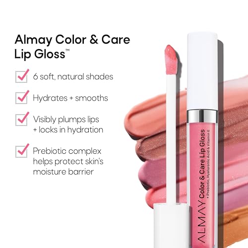 Almay Color & Care Hydrating Lip Gloss, Rose Glow