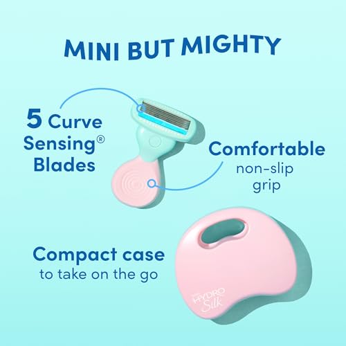 Mini Women's Razor with 5 Blades & Travel Case - Compact Shaving