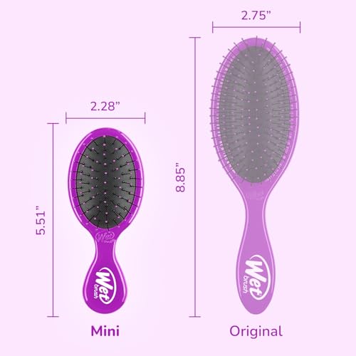 Wet Brush Mini Detangler Hair Brush - Purple, Travel Size with IntelliFlex Bristles
